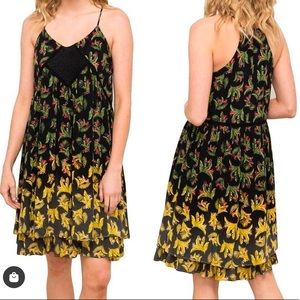 MYSTREE Tropical Print Layered Dress